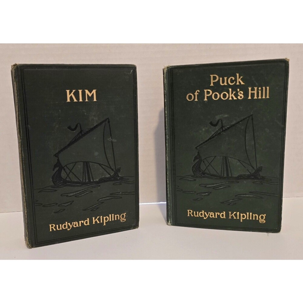 Rare 1st USA Editions Rudyard Kipling "KIM" 1901 and "PUCK of Pooh Hill" 1906